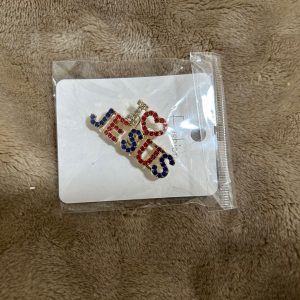 Jewelry: I Love Jesus Pins (Silver with Red Heart)