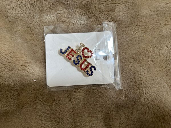 Jewelry: I Love Jesus Pins (Silver with Red Heart)