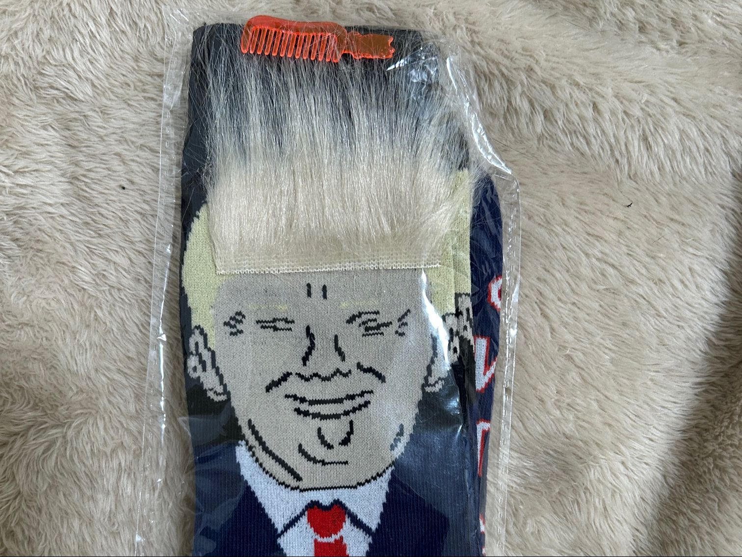 Trump Socks with Hair